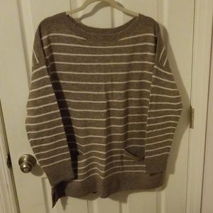 Abercrombie and Fitch tan and white stripe sweater